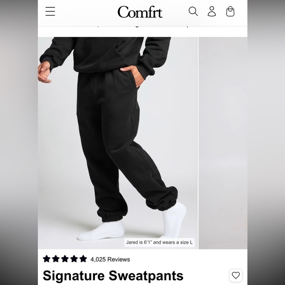 Comfrt Other - Comfrt Signature Sweatpants NWT Small Unisex Black sweatpants cropped MSRP $70